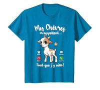 Grapheino Co. T-shirts Chèvre très Drôles Tshirt Mes Chèvres m'appellent Femme Fille Enfant Chevre T-Shirt Noir Caricature V-Neck T-Shirt Femme, Fille, Enfant S