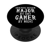 Graphic Design Major by Day Gamer Night Art Student Artist PopSockets PopGrip Adhésif