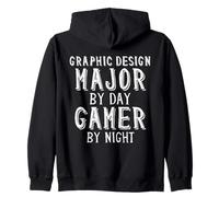Graphic Design Major by Day Gamer Night Art Student Artist Sweat à Capuche