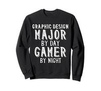 Graphic Design Major by Day Gamer Night Art Student Artist Sweatshirt