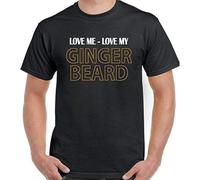 Graphic Ginger Beard T Shirt Love Me Love My Man Funny Hipster Mustache Hair Black Manches Courtes(Large)