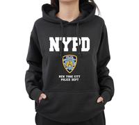 Graphic Impact Inspired NYPD New Yorker Police Sweat à capuche amusant (noir, XXL)