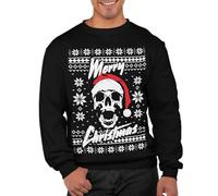 Graphic Impact Pull de Noël rétro amusant avec crâne de Père Noël, Noir , M