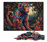 Graphic Monkey Magic Puzzle Coloré en Bois pour Adultes, 1000 pièces | Cadeau pour amateur de puzzle: loisir calme d'intérieur pour adulte pendant une soirée calme.