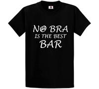 Graphic T-Shirts à Manches Courtes Ltd Funny No Bra is The Best Bra Sarcastic Feminist Pride Humor Quote for Teen Adults Womens T-T-Shirts à Manches Courtes(Medium)