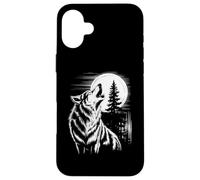 Graphic Wolf Howling Moon Forest Nature Wildlife Animal Coque pour iPhone 16 Plus