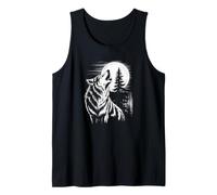 Graphic Wolf Howling Moon Forest Nature Wildlife Animal Débardeur