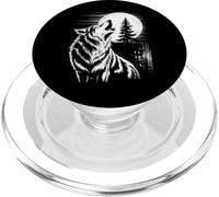 Graphic Wolf Howling Moon Forest Nature Wildlife Animal PopSockets PopGrip pour MagSafe
