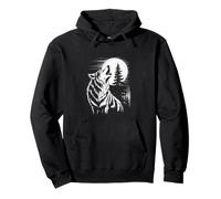 Graphic Wolf Howling Moon Forest Nature Wildlife Animal Sweat à Capuche