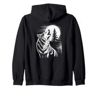 Graphic Wolf Howling Moon Forest Nature Wildlife Animal Sweat à Capuche