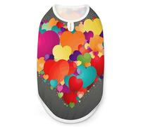 Graphics Love HeartsGraphics Love Hearts Chemise pour chien à séchage rapide respirant T-shirt doux extensible sans manches pour chien S