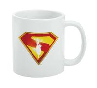 GRAPHICS & MORE Superman 2025 Tasse à café en céramique avec bouclier du film Take Me Home - Cadeau fantaisie pour café, thé et boissons chaudes, 325 ml, blanc