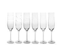 Coffret de 6 flûtes à champagne Graphik 19 cl - Table Passion - Transparent - Cristallin Transparent