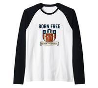 Graphique américain amusant Born Free But Now I'm Expensive USA Manche Raglan