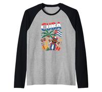 Graphique Amusant de fête Tropicale de Cuba Celebration Manche Raglan