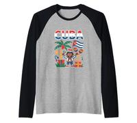 Graphique Amusant de fête Tropicale de Cuba Celebration Manche Raglan