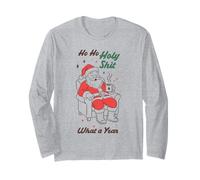Graphique Amusant de Père Noël Ho Ho Holy Wow What a Year Manche Longue