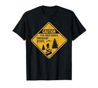 Graphique Amusant de randonnée avec Inscription « Caution This Hiker Makes Frequent Stops » T-Shirt