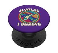 Graphique Amusant de Science-Fiction de Style rétro 3I Atlas PopSockets PopGrip Adhésif