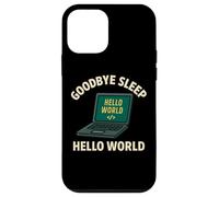 Graphique Amusant « Goodbye Sleep Hello World » Coque pour iPhone 12 Mini