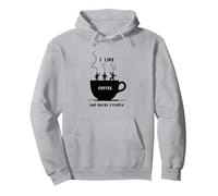 Graphique Amusant « I Like Coffee and Maybe 3 People » Sweat à Capuche, Unisexe pour Adultes, Gris Chiné, M