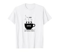 Graphique Amusant « I Like Coffee and Maybe 3 People » T-Shirt, Homme, Blanc, M