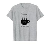 Graphique Amusant « I Like Coffee and Maybe 3 People » T-Shirt, Homme, Gris Chiné, M