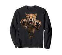 Graphique Animal de Safari Intense sautant guépard Sweatshirt