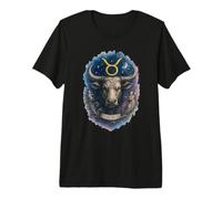 Graphique Aquarelle Cosmique Taureau T-Shirt Haut de Gamme
