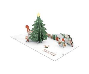 Graphique Atelier | Pretty Carte pop-up | Tridimensionnelle | Noël | Noël contemplatif