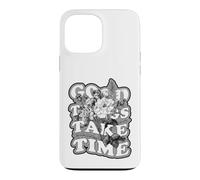 Graphique avec Citation botanique Florale Good Things Take Time Coque pour iPhone 13 Pro Max