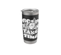 Graphique avec citation botanique florale Good Things Take Time Gobelet isotherme en acier inoxydable double paroi