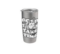 Graphique avec citation botanique florale Good Things Take Time Gobelet isotherme en acier inoxydable double paroi