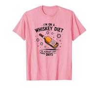 Graphique avec Citation Humoristique « I'm on A Whiskey Diet » T-Shirt, Homme, Rose, 3XL