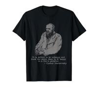 Graphique avec Citation « It is Better to Be Unhappy » de Fyodor Dostoevsky T-Shirt Graphique avec Valeur, Homme, Noir, S