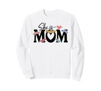 Graphique avec Citation Positive « She is Mom » Sweatshirt
