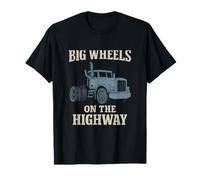 Graphique Big Wheels On The Highway Trucker T-Shirt