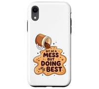 Graphique Bit of a Mess But Doing My Best Spilled Coffee Coque pour iPhone XR