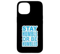 Graphique bleu L'importance de l'humilité Coque pour iPhone 15