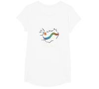 Graphique Born to Explore Iceland Adventure Northern Lights T-Shirt, Fille, Blanc, L
