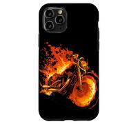 Graphique Burning Motorcycle Love with Cool Flames Coque pour iPhone 11 Pro