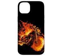 Graphique Burning Motorcycle Love with Cool Flames Coque pour iPhone 14 Plus