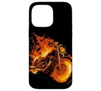 Graphique Burning Motorcycle Love with Cool Flames Coque pour iPhone 14 Pro Max