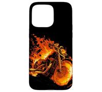 Graphique Burning Motorcycle Love with Cool Flames Coque pour iPhone 15 Pro Max