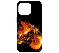 Graphique Burning Motorcycle Love with Cool Flames Coque pour iPhone 16 Pro
