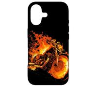 Graphique Burning Motorcycle Love with Cool Flames Coque pour iPhone 17
