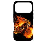 Graphique Burning Motorcycle Love with Cool Flames Coque pour iPhone 17 Pro