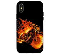 Graphique Burning Motorcycle Love with Cool Flames Coque pour iPhone X/XS