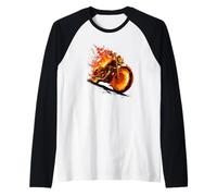 Graphique Burning Motorcycle Love with Cool Flames Manche Raglan