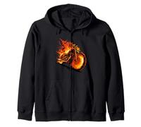 Graphique Burning Motorcycle Love with Cool Flames Sweat à Capuche